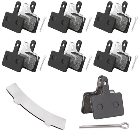 6 Pairs Bike Brake Pads, Disc Brake Pads And Spring, Bicycle Brake Pads With Rotor Adjuster, Replaceable Road Bike Brake Pads, Brake Spacer for Shimano M515, C501, M415, M510, M375 (Black)
