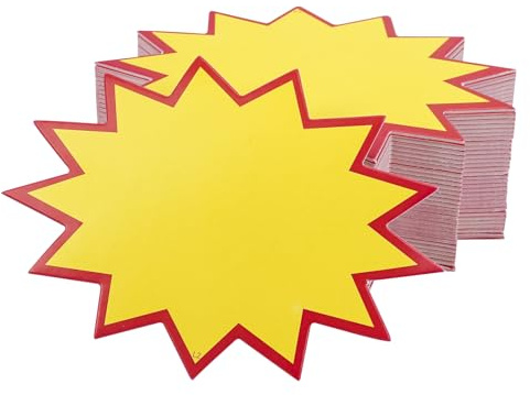 QZDAFFIC 150 Piezas Etiquetas Precios Fluorescente Estrellas Amarillas