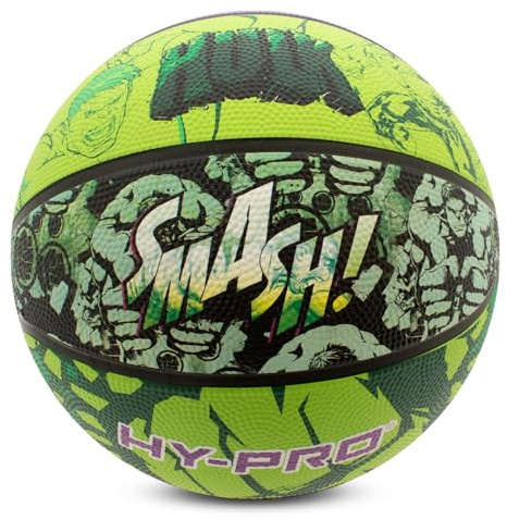 Hy-Pro Officially Licensed Hulk Basketball Size 5 - Marvel Design with Hulk Graphic, Small Basketball for Indoor or Outdoor Play & Practice - Durable Rubber