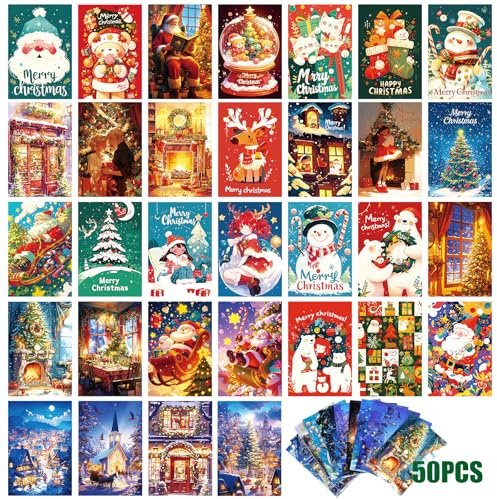 Lot de 50 cartes de Noël extraordinaires, cartes de Noël vintage, cartes postales de Noël drôles, cartes de Noël pour la famille et les amis