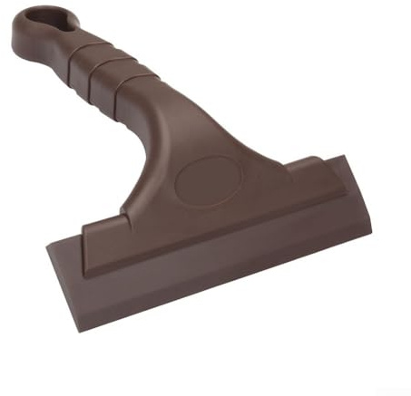 Herramienta de limpieza de coche para ventanas con raspador de silicona y mango de plástico diseñado para eliminar la película y la suciedad del vidrio automotriz en varios tipos de vehículos (marrón)