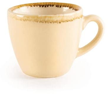 Olympia Kiln Espresso Coffee Cups 85ml / 3oz (Pack of 6), Sandstone Coloured Vitrified Porcelain, Chip Resistant, Microwave / Dishwasher Safe, Fits Saucers: GP239, GP345, GP361, GP477 | GP328