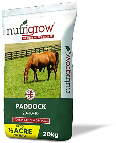 Nutrigrow Horse & Pony Paddock & Pasture Fertiliser (20-10-10) 20KG | Covers Up to 1,100m² / Half an Acre