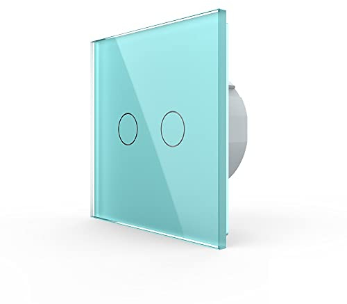 LIVOLO Wechselschalter Kreuzschalter Touch VL-C702S-18 Grün Bunt Lichtschalter Licht Schalter Wandschalter ein Fach an aus Glasrahmen Glas Blende