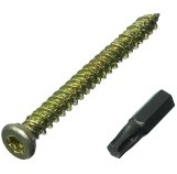 6 x viti per telaio in calcestruzzo per porte e finestre, 7,5 mm, 132 mm + punta Torx inclusa.