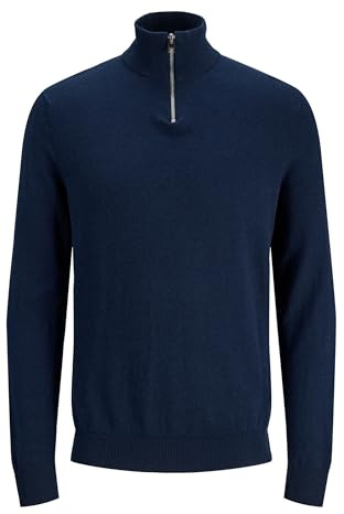 JACK & JONES Sudadera Fina de Punto con Cuello Alto y Cremallera para Hombre