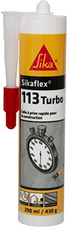 SIKA - Mastic-colle à prise ultra rapide et maintien immédiat - Sikafex 113 Turbo Blanc - Colle d'assemblage utilisable en intérieur et extérieur - Multi-supports - 290ml