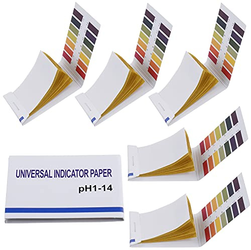 BOJACK pH Test Strips Universal Test Paper pH 1-14 Litmus Paper for Soil, Water, Saliva, Cosmetic, Pet Food ＆ Diet pH Test (5 Packs of 400 Strips)