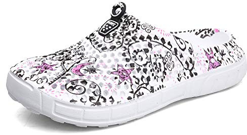 Tabrebull Women's Garden Clogs Shoes Beach Shower Footwear Water Swimming Indoor Outdoor Summer Breathable Slippers Black 39, 6 UK