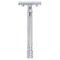 MERKUR Rasierhobel 25C | Klassiker mit Zahnkamm Glanzchrom | Dreiteiliger Rasierer mit geradem Schnitt | Offener Kamm | Ideal für Nassrasur | Zinkdruckguss | Messing Griffstück | Made in Germany