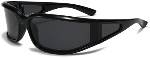 LJCZKA Polarized Oversized Sunglasses for Women Men, Wrap Around Polarised Sports Sunglasses Trendy y2k Futuristic Shades UV400 Protection