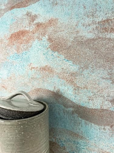 Newroom Carta da Parati Tessuto Non Tessuto Blu Metallico Glitter - Moderno Glamour Astratto Soggiorno Camera da Letto