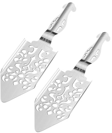 WEKADRIN 2 piezas Cucharas de Absenta de Acero Inoxidable Cucharas Multiusos con Filtro Perforado para Disolver Azúcar para Bar y Cocina
