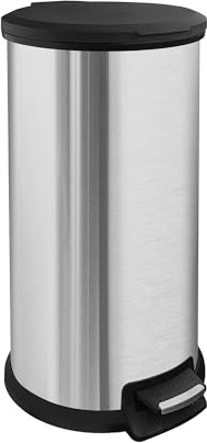 Ullege Mülleimer,40L Tretmülleimer mit Innerem Ringbeutelhalter,40 Liter Abfalleimer mit Fußpedal,Rund Mülleimer für Küche, Wohnzimmer und Büro