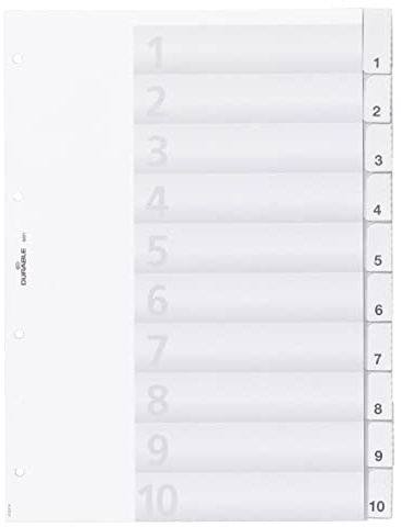 Durable Register A4 mit umschweißten Taben, 10tlg., 1 Stück, transparent, 682119