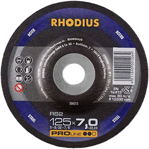 Rhodius 200274 RS2 Schruppscheibe gekröpft Durchmesser 230 mm Bohrungs-Ø 22.23 mm Stahl 1 St.