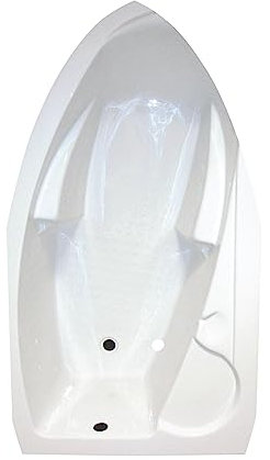 ONDÉE, Baignoire FANY, baignoire d'angle gain de place, 160x160cm, Acryl et ABS ép, 3mm blanc renforcé, Contenance 200L, Picots antidérapants, 5 pieds à vis de réglage de niveau fournis