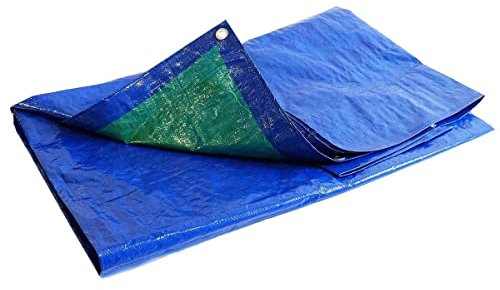 TECPLAST Bâche 5x4 m SR150 - Coloris Bleu et Vert - Bâche de Protection imperméable