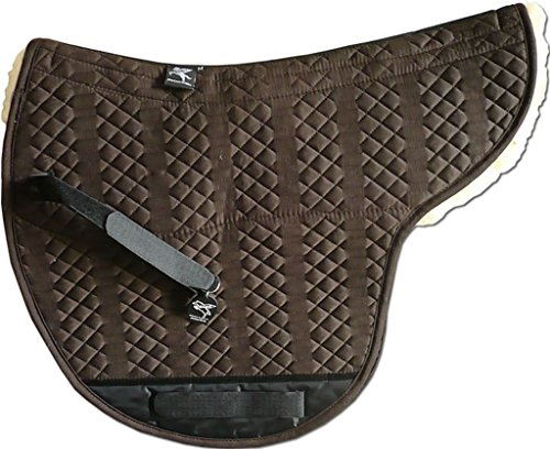 Engel Reitsport | SADEK-BLAP-M-MOC-MED | Lammfell Satteldecke | baumlos | Korrektur innen aufpolsterbar | Fell in Sattellage | Gr. M | Stoff moccabraun Fell med./Natur