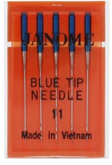 Janome Blue Tip Needles – Size 11 with Oversized Eye for All Janome Models (5-Pack)