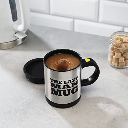 Ingenious Lazy Man Push Button Operated Self Stirring Mug with Steam Vented Lid