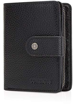 FANDARE Mode Geldbörse Herren mit RFID Kurz Geldbörse Brieftasche Portemonnaie Leder Geldbeutel mit 12 * Kreditkartenfächern, 1*Münzfach, für Reise, Party, Hochzeit Schwarz