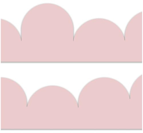 Yabaduu Cenefa de 15 x 200 cm para Habitación Infantil, Decoración Skandi Scandi, Adhesivo de Pared para Niños y Niñas, Y034 (Polvo Rosa)