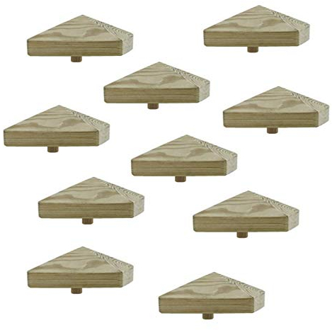 h2i Confezioni da 1 a 10 tappi per pali in legno a forma di piramide, dimensioni: 80 /100 /130 mm, (2) – 10 pezzi 100 x 100 mm