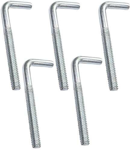 AERZETIX - C47895 - Set di 5 cerniere a vite in metallo con filettatura metrica M4x40mm - gancio angolare - gancio a L - cerniera sospesa