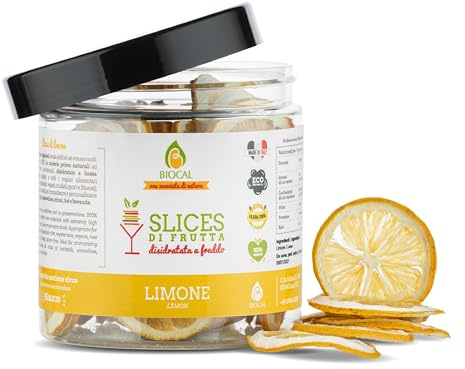 Biocal® - Fette di Limone disidratato per gin tonic e cocktail - 60g