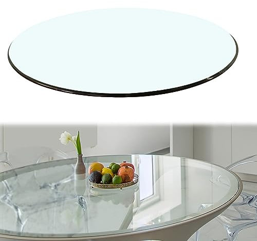 SAGIDAR Mesa Comedor Redonda Tablero Superficie Redonda De Mesa, Cristales A Medida 550MM 580MM 600MM, Mesa Comedor Cristal Redonda Tablero De Vidrio para Mesa De Centro