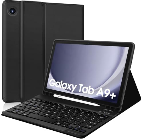 Zabatoco Tastatur Hülle für Samsung Galaxy Tab А9 Plus 2023 11 Zoll [QWERTZ Deutsches], Abnehmbar Tastatur Schutzhülle mit Pencil Halter für Samsung Galaxy A9+/ A9 Plus (SM-X210/X216/X218),Schwarz