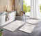 Taracarpet Badematte Homestyle rutschfest waschbar Badezimmerteppich Bad-Vorleger, WC Deko, Duschvorleger für Dusche und Badewannen sehr weich und als Set kombinierbar Creme Wellen 080x150 cm