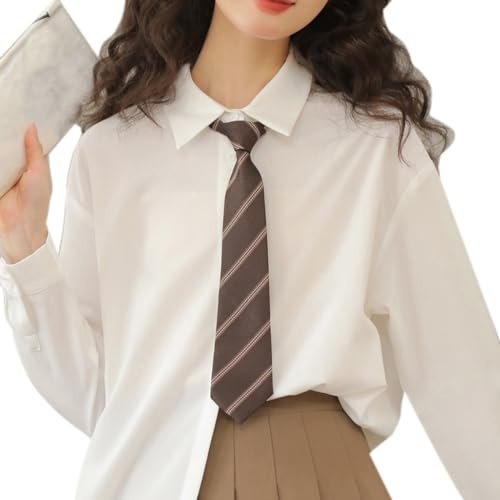 JSGHGDF Cravate vintage rayée pour femmes et hommes - Cravate japonaise décontractée polyvalente - Cravate chemise - Accessoires scolaires, M