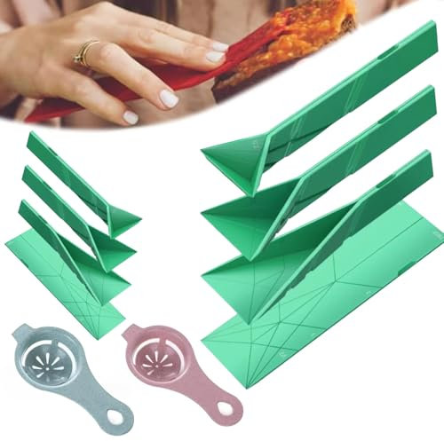 3 in 1 Cucchiaio Dosatore Poligonale, Pieghevoli Piatti Cucchiai Dosatori Magnetici per misurare ingredienti secchi e liquidi con 2 pezzi di separatore per uova(Green)