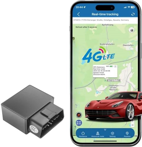 LMHOME OBD GPS Tracker Auto, Wohnmobil, Kfz |Einfache Installation | Livetracking mit App | Tracker GPS Sender | Peilsender Auto Tracker