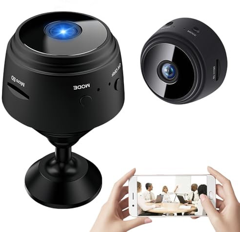 Calenxy Mini caméra de surveillance Wi-Fi intérieure 1080P petite caméra de surveillance avec transmission en direct application mobile pour connectivité WiFi compacte pour la vidéosurveillance