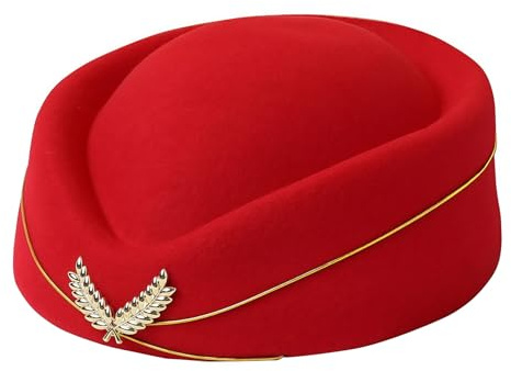 Gorra de azafata para mujer, accesorio de uniforme de azafata de vuelo para tripulación de cabina, disfraz de cosplay para fiesta de Halloween