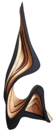 Qianly Abstrakte Kunst Statuen, Moderne Holzskulpturen Deko, 40 X 17 cm