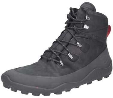 VIVOBAREFOOT Tracker Winter III SG Men's Waterproof Hiking Boots, Thermal Leather Barefoot Ankle Boot for Snow, Mud & Winter Walking, Obsidian