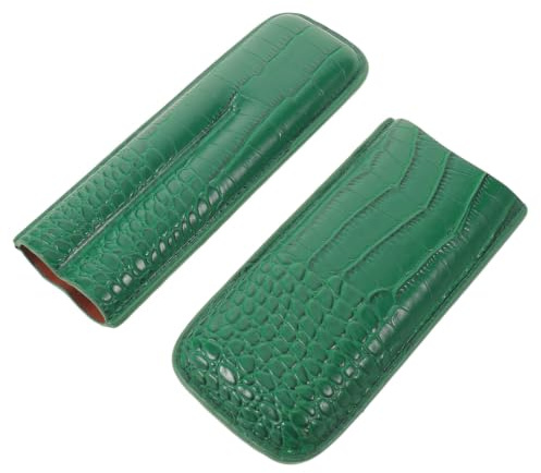 SUPVOX Leather Cigar Case for Men Travel Humidor with Structure and Rounded Internal Contours, Easy to Carry and Prevents Pressure Damage, Fits 2 Cigars Perfectly for Business Trips