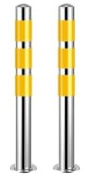 2-Pak Vägkon Stolpe Rostfritt Stål Reflekterande(750mmHx89mmD(29.5inHx3.5inD))