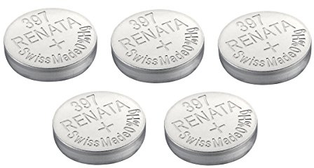 Renata Watch Battery Swiss Made 397 SR726SW AG2 1.5V (5 x 397 or SR 726 SW)