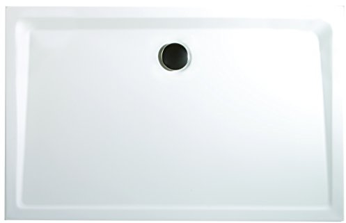 Schulte Duschwanne 90x160 cm, Rechteck extra-flach 3,5 cm, Sanitär-Acryl alpin-weiß, inkl Ablauf und Füßen