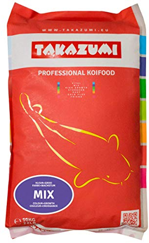 Takazumi Mix - Koifutter Futtermix 4,5 mm Wachstum & Gute Farbentwicklung für Koi Fischfutter - 10 kg Futter Sack