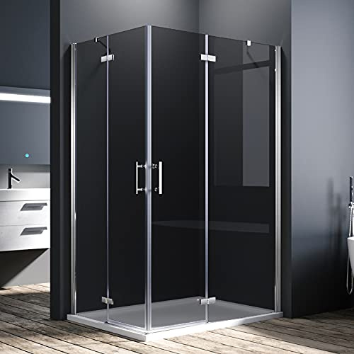 SONNI Duschkabin 100 x 120 cm Hörningång 195 cm Höjd med 6 mm ESG-glas Duschkabin Gångjärnsdörr Duschkabin Hörnentré