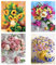 AkiiGer 4 Set Malen Nach Zahlen Erwachsene Anfänger Kinder, DIY Handgemalt Ölgemälde Kits, DIY Malen Nach Zahlen, Ohne Rahmen 40 x 50 cm-Blume