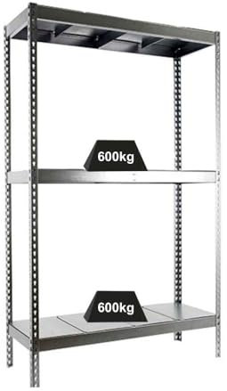 PROREGAL Schwerlastregal Metal Beast Three | HxBxT 200x150x60cm | Fachlast 600kg | Verzinkt | Regal Standregal Werkstattregal Lagerregal Kellerregal