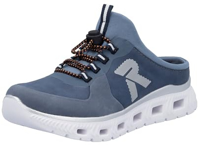 Rieker Women's Sabot in Grey, Blue, 9.5