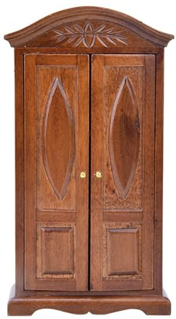 KooingTech Dollhouse Furniture 1:12 Doll House Wardrobe Closet Vintage Mini